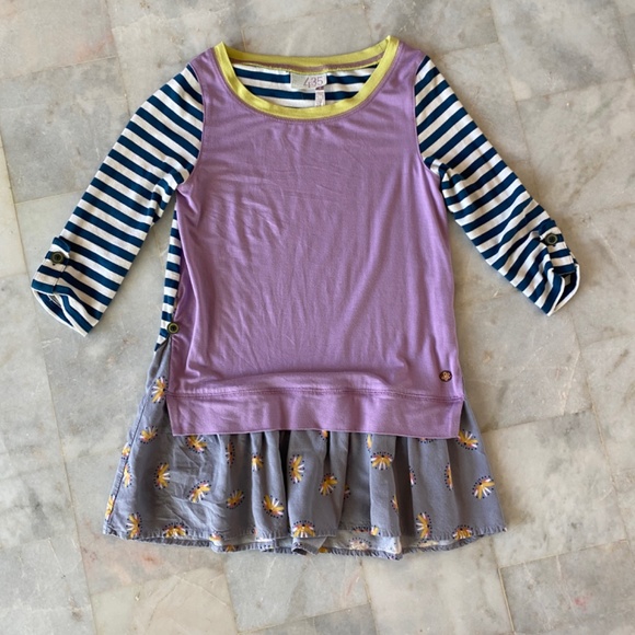 Girls - Matilda Jane Stripe Floral Layered Ruffle Tunic - 8 - Picture 2 of 9